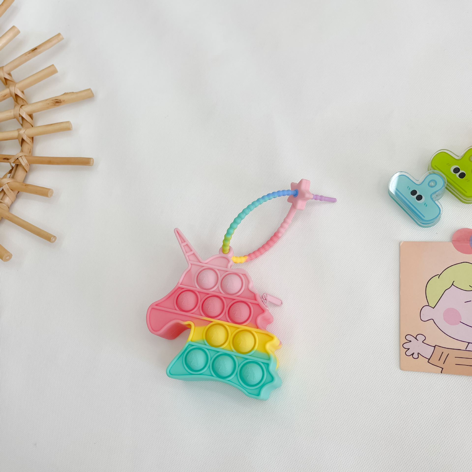 유니콘 마카롱 (미니 버블 동전 지갑)