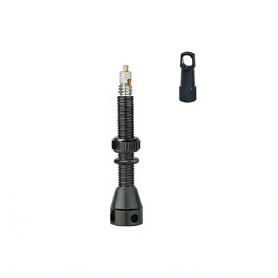 valve Vacuum Valve Stem with - side-four-holes-60mm-black-with-straight-grain-cap