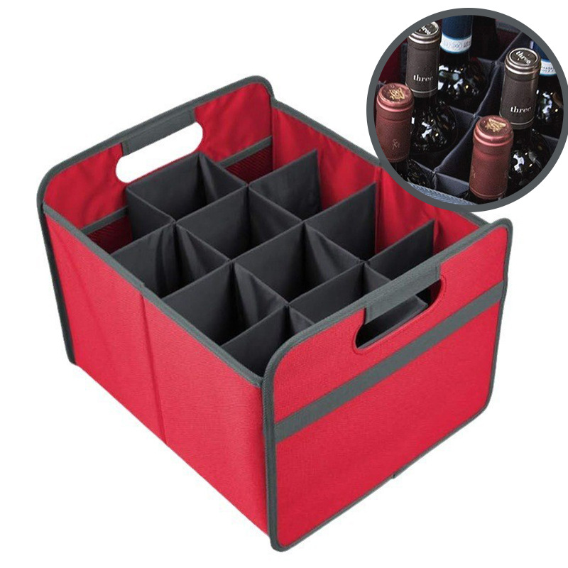 Car Red Wine Storage Box Six Pack Universal 6 Bottles 12 Bottles Red Wine Bottles Wine Glass Storage Box Portable Red Wine Bag