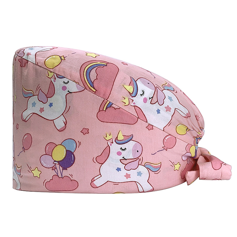 Gorro quirúrgico de algodón puro de las mujeres impreso ajustable calabaza tapa confinamiento quimioterapia a prueba de polvo puntera enfermera trabajo sombrero hombres