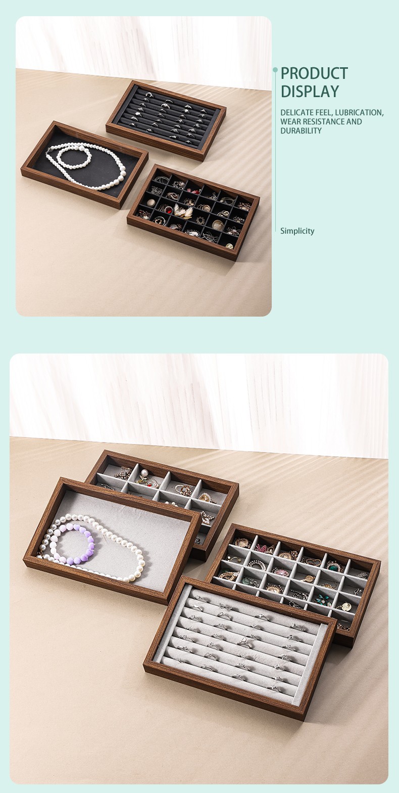 255g Weight tray Storage & Cleaning Rings, Ring Necklace	, Necklace, Jewelry Boxes Classification Cloth Wood Peach Solid Color Rings Ring Necklace	 Necklace