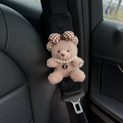 safety belt protective cover extended | Seat belt shoulder pad - cute-bear-style-2-ice-silk-seatbelt-shoulder-pad