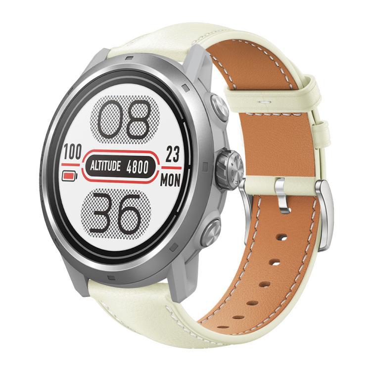 xDfind general de cabeza plana correa de cuero de tiburón negro 20mm para COROS APEX 2 42mm / PACE 2