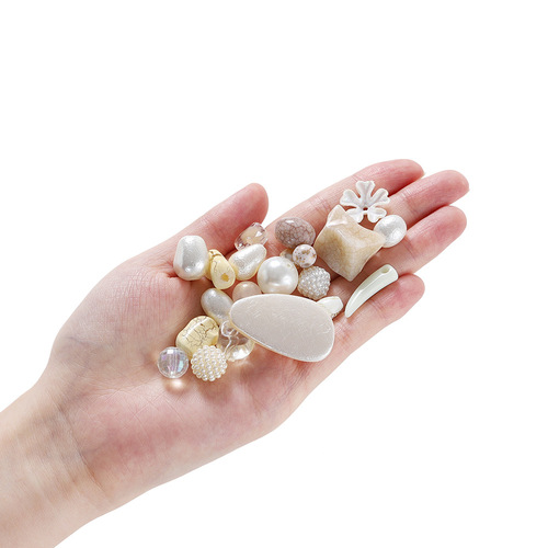 Mobile phone chain diy accessories material acrylic color mixed beads loose beads 20g beaded children's jewelry hair accessories