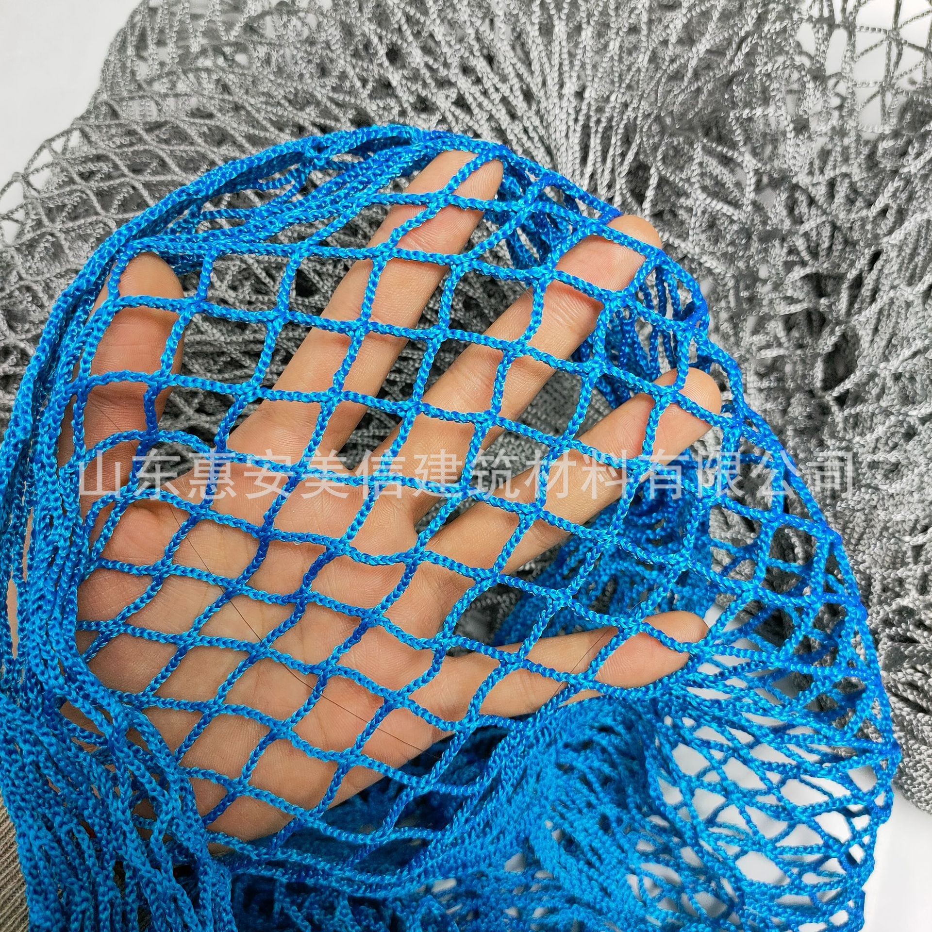 建筑工地尼龙网防护网户外室内蓝色装饰网楼梯防护网体育场地隔离