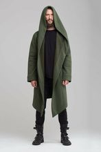 亚马逊爆款外贸男装 eBay速卖通 男式大衣外套连帽长款开衫大衣
