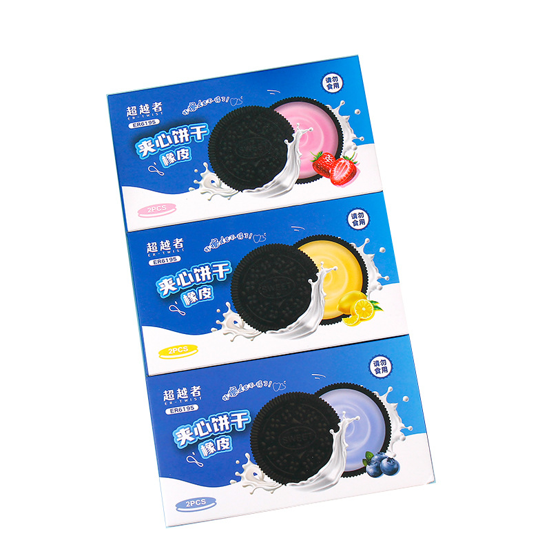 Borrador creativo de forma especial Papelería para estudiantes Simulación Sandwich Galletas Limpiador de lápiz Goma limpio seguro y no tóxico