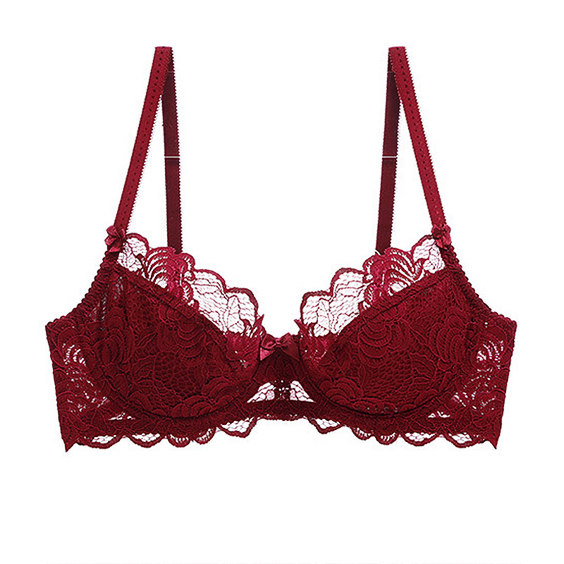 Sexy encaje sujetador traje ropa interior de las mujeres rojo nacimiento año puro deseo sujetador francés Sujetador push up cómodo
