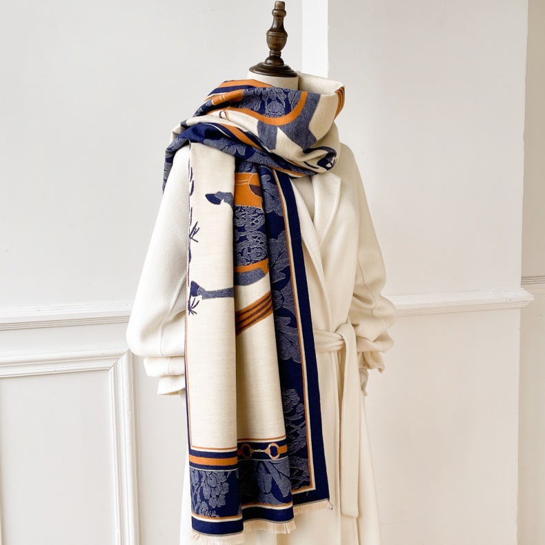 Sciarpa invernale in imitazione cashmere per donna, stile di alta qualità, calda e lunga, spesso scialle double face_voghion.com