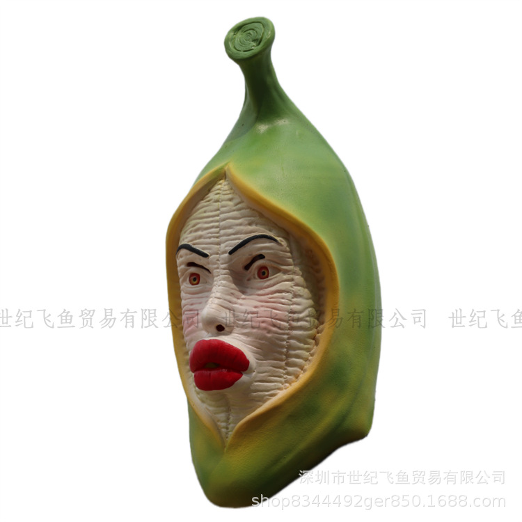 Fruta de uva piña naranja máscara plátano bola partido divertido rendimiento accesorios Halloween sombrerería