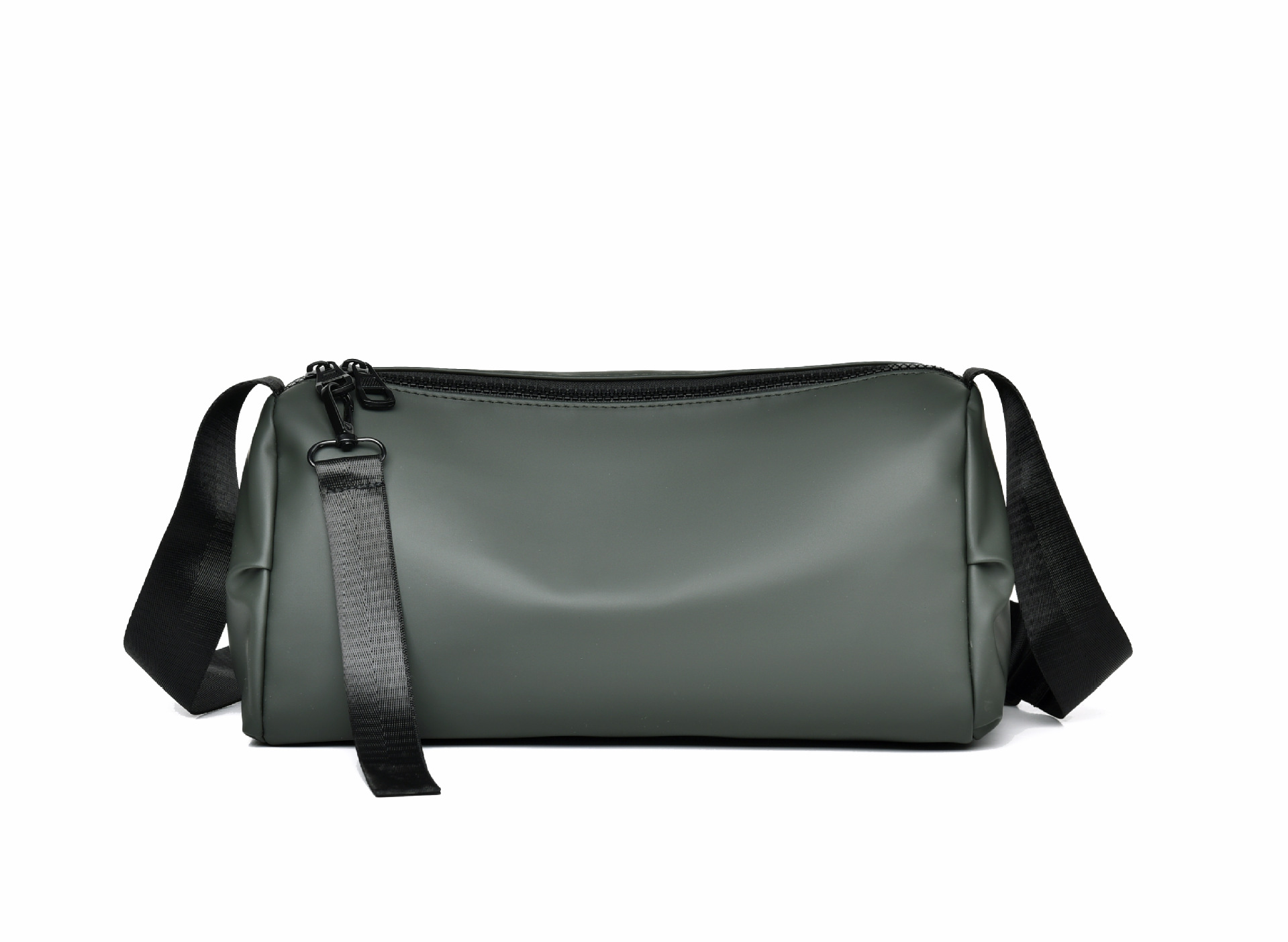 Película de cuero transfronteriza, mochila de hombre ligera, mochila cilíndrica simple, multifuncional, mochila deportiva casual para hombres.