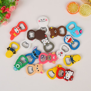 Manufacturer Wholesale Cute Cartoon Refrigerator Magnet Beer Bottle Opener Bottle Opener Pvc Soft Glue Bottle Opener Accessories