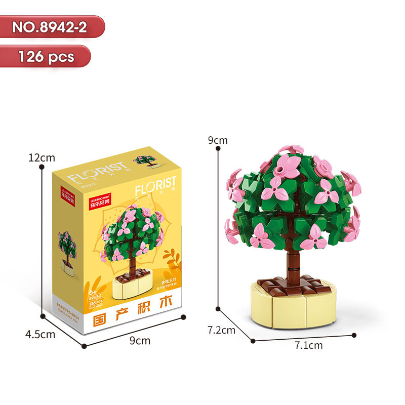 Bloques de construcción flores de bloques de construcción juguetes de maceta de granos pequeños bloques de construcción de chicas actividades pequeñas cajas de regalos regalos al por mayor
