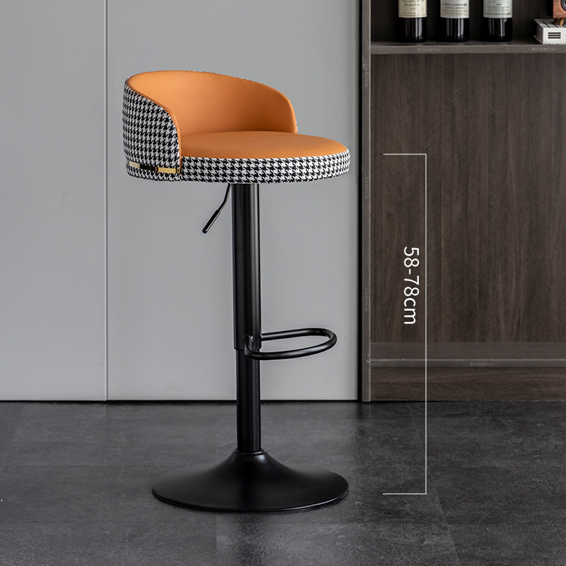 Sillas de bar lujosas sillas de bar elevadoras giratorias modernas taburetes altos simples respaldos caseros cajero taburetes de bar image 10