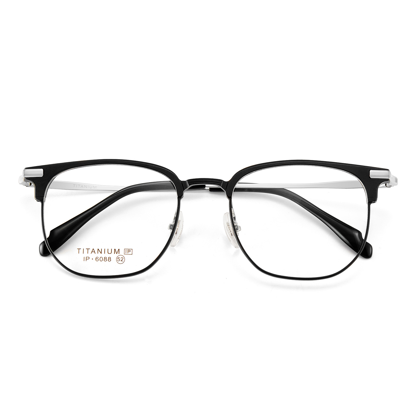 Luz de lujo pu Shuai negocios casual hombres de titanio puro gafas Marco de vacío IP titanio pierna sin cara clip gafas Danyang lote