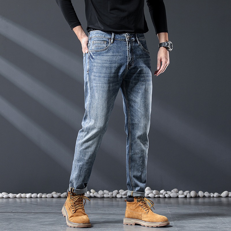 Summer thin jeans men's loose Ameco Ka Ji American style plus size jeans men's trendy Korean pants men_voghion.com