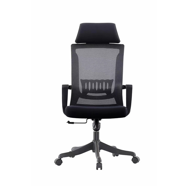 职员办公椅员工家用卧室灰色带头枕久坐升降办公室人体工学椅