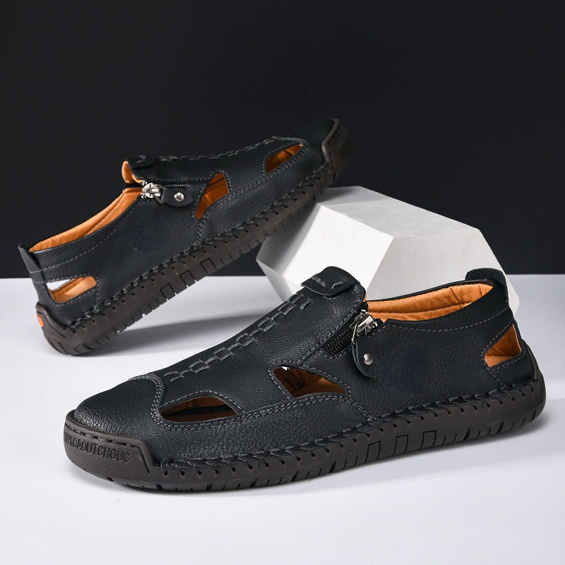 Dép sandal nam bít mũi thoáng khí chống trượt, cỡ lớn đi biển — T2518 trắng, T2518 vàng, T2518 xanh, T2518 đen chi tiết 18