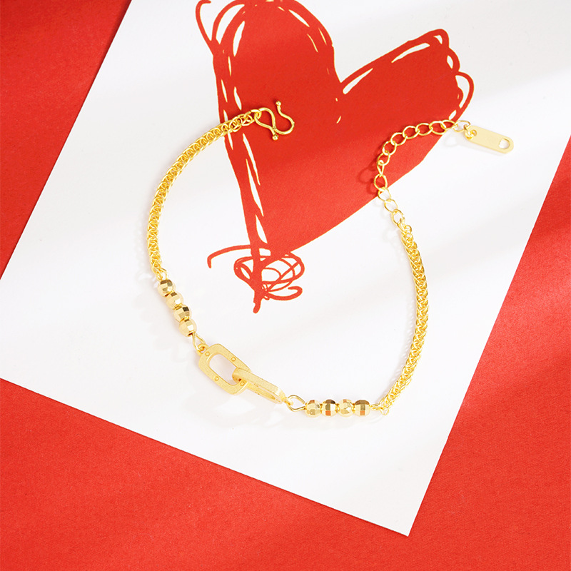 Simple nuevo oro cruz doble hebilla pulsera para las mujeres todo partido joyería de moda fresca Yiwu suministro Pequeño Libro Rojo mismo estilo