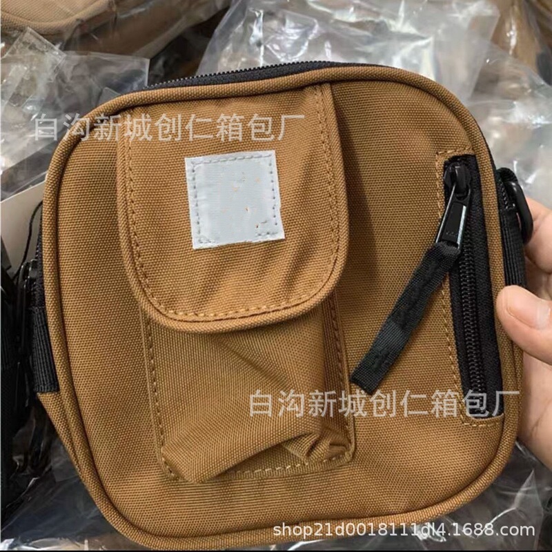 Cross-Border Carhartt Small Square Bag Shoulder Crossbody Bag Hip-Hop Disco Men's and Women's Canvas Wallet Trendy Mobile Phone Bag Wholesale