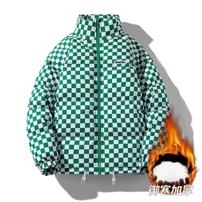 Abrigo acolchado de algodón de la NASA para hombre falso de dos piezas abrigo con capucha de la marca de moda japonesa Abrigo con capucha de los hombres transfronterizos sueltos más tamaño Abrigo acolchado de algodón engrosado chaqueta acolchada de algodón