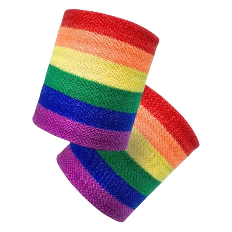 Wrist Protector Women ins Fashion Trend Cute Color Thin Rainbow Student Campus Sports Wrist Protector Cyber Red Sleeve