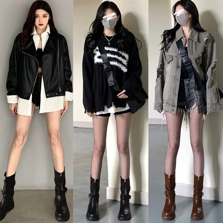 【名狐鞋业】美拉德~中筒马丁靴女2025款秋冬西部复古英伦风短靴|undefined