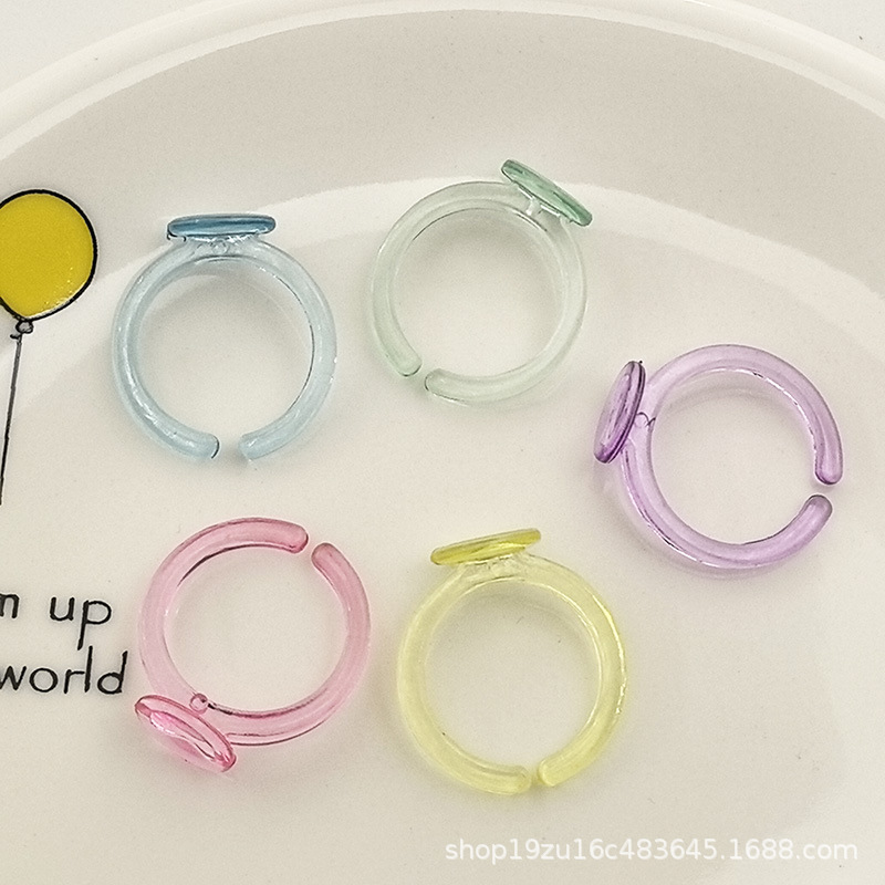 children's jewelry diy material children's ring holder opening ring base holder plastic finger ring ring ring ring accessories