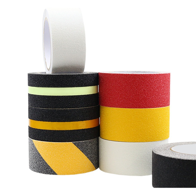 Fábrica al por mayor PVC esmerilado cinta engrosada escaleras al aire libre advertencia seguridad piso alto adhesivo color antideslizante pegatinas