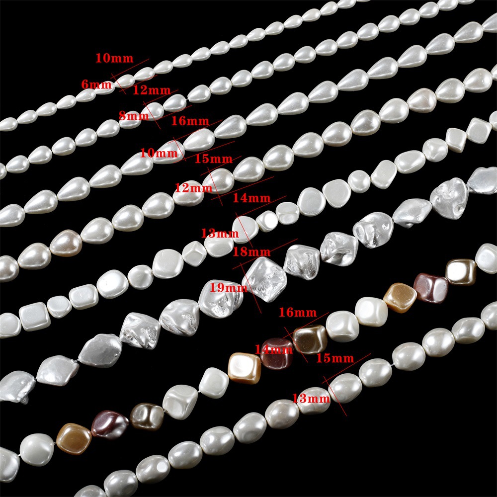 Special-shaped Multicolor Drop shell Pearl Irregular Polygon Pearl Necklace parts Manufactor wholesale