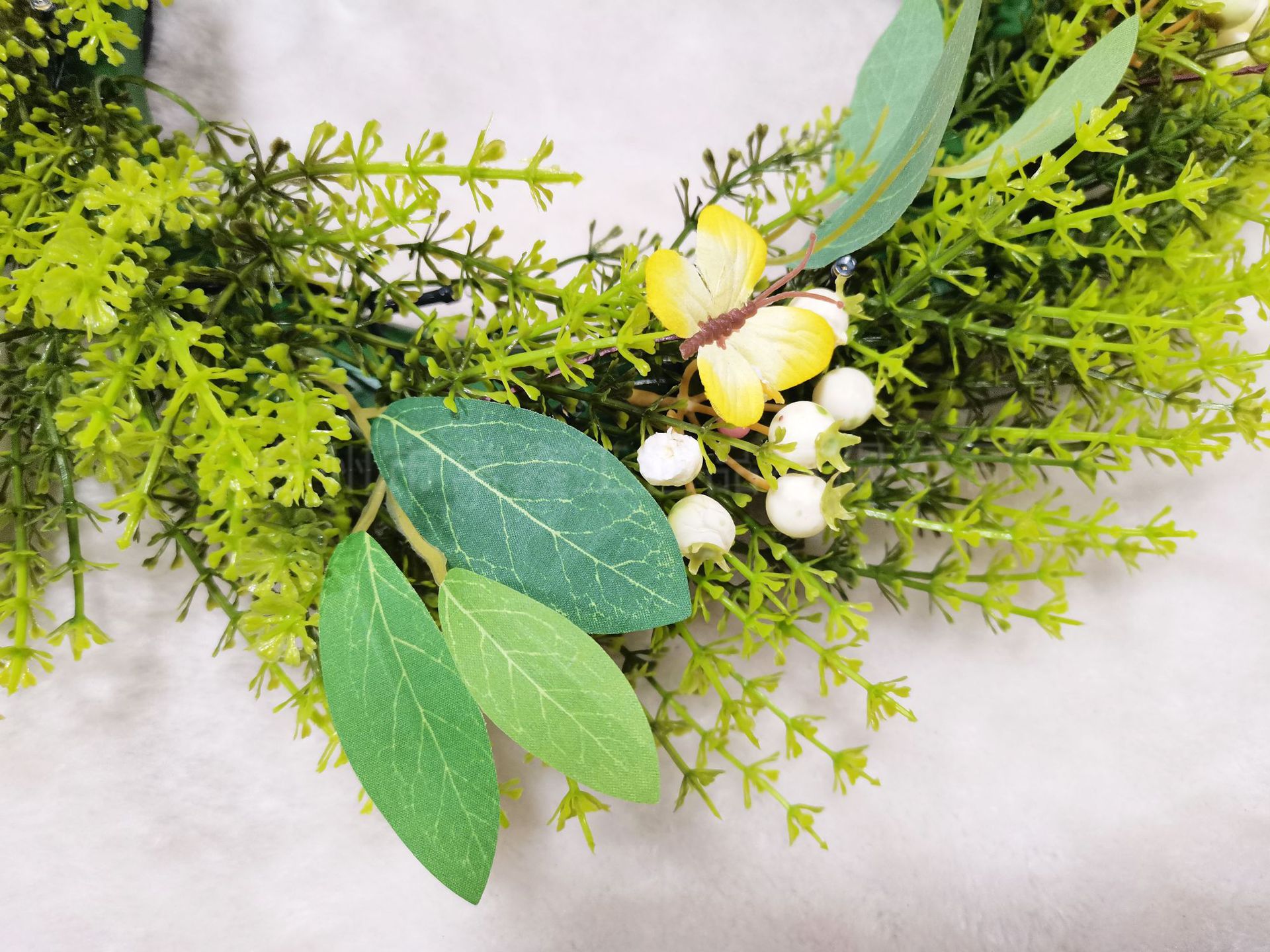 亚马逊家居热款复活节植物仿真花环酒店橱窗婚庆节日挂饰门饰装饰