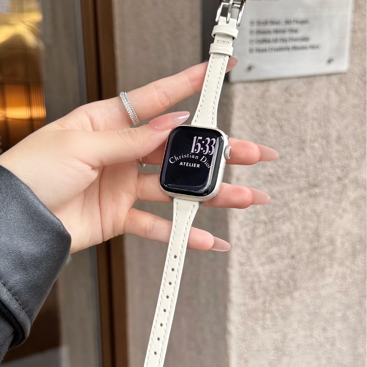 Suitable for Apple S11 Thin Small Waist Leather Applewatch10 Watch Strap Iwatch98765Se Female