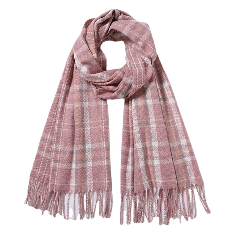 Scarf Women Wholesale Winter Student New Plaid Cashmere Warm Tassel Shawl Thickened Korean Fashion Scarf