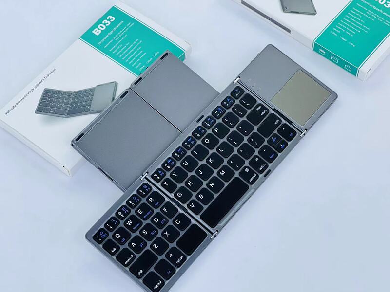 国境を越えた新しいワイヤレスbluetooth折り畳みキーボードは、ビジネスタブレットのオフィス超薄型ポータブルキーボードに適しています|undefined