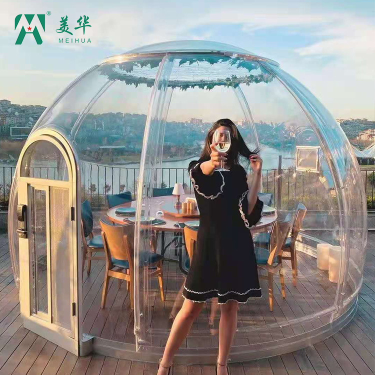 Sichuan PC cielo estrellado habitación red reloj rojo en boda burbuja casa restaurante B & B redondo transparente habitación precio de fábrica 3,3 m