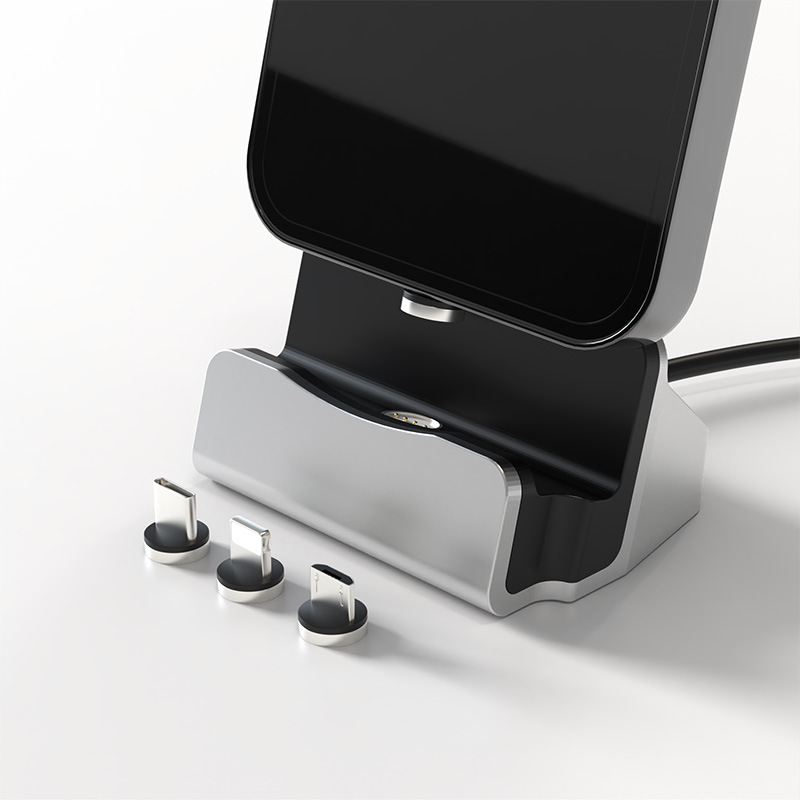 2022年新款手机磁吸充电底座适用于苹果安卓TYPE-C手机充电支架