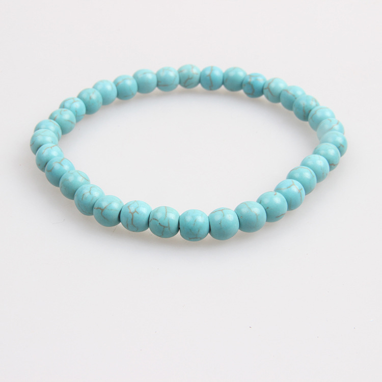 최적화된 청록색 녹색 팔찌 6mm, 약 34개, 8g