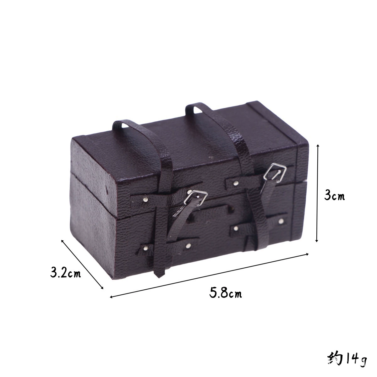 1:12 кукольный домик, мини-ретро, состаренный деревянный чемодан из искусственной кожи, старомодный имитация чемодана