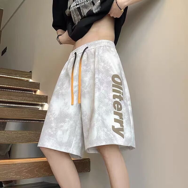 American Tie-Dye Shorts Men's Summer Loose Straight Sports Casual Pants Men's Youth Trendy Brand Five-Point Dirty Pants