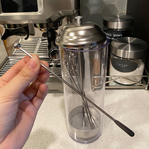 Factory direct supply 304 stainless steel cocktail mixing stick creative bar mixer milk tea stirrer