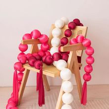 婚庆道具布艺球装饰球串客厅背景墙挂件婚房装饰布置婚礼道具串球