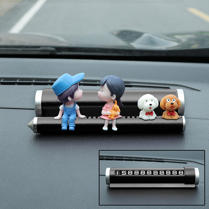 Matrículas de estacionamiento temporal de automóviles, decoraciones interiores de automóviles, personalidad linda, suministros creativos para automóviles, placas de teléfono de automóviles móviles