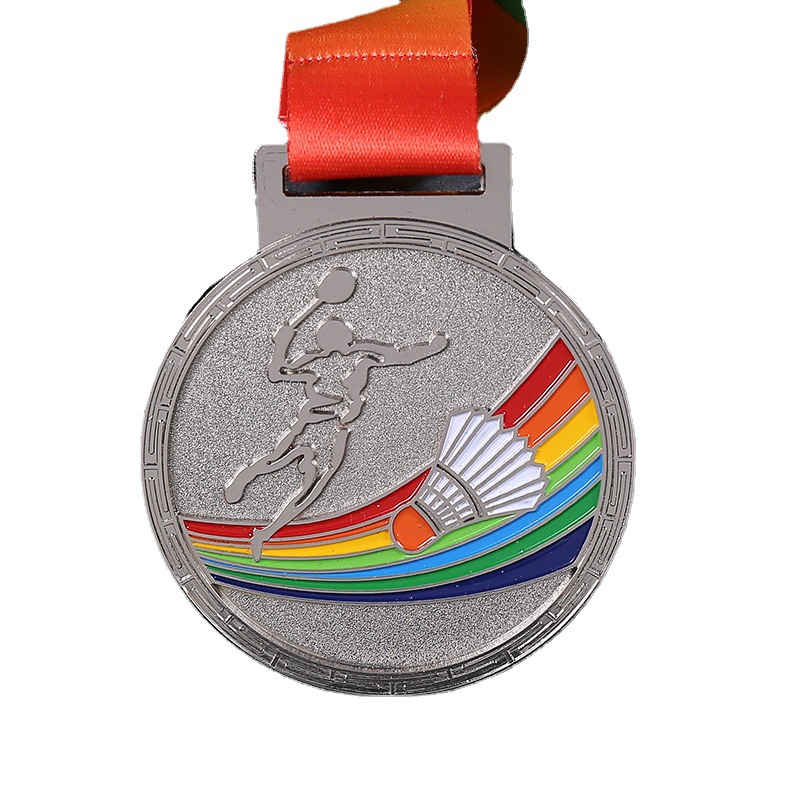 En stock competencia de bádminton campeón corredor medalla haciendo METAL FUNDICIÓN artesanía medalla colgando cuello Medalla de Honor al por mayor
