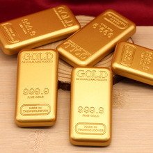 沙金仿真金条金砖投资样品道具摆件金属金砖实心大号金条金砖批发