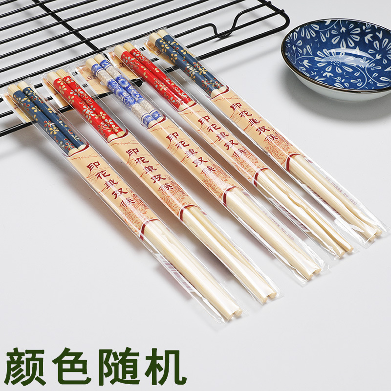 인쇄 된 단일 및 이중 젓가락 X890 독립 포장 색상 랜덤