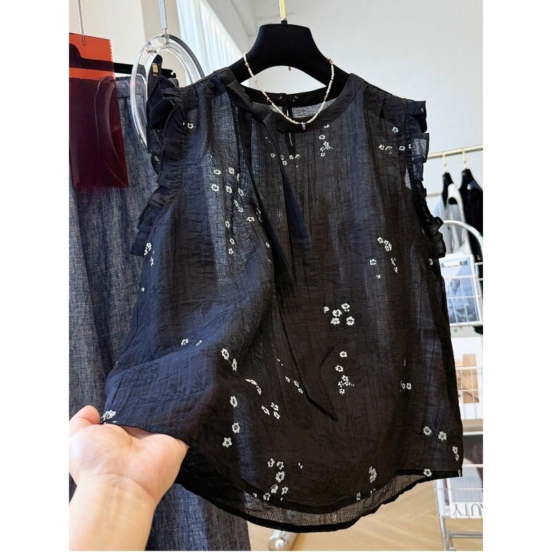 [Plus-Size Sister] 2026 Summer Korean Style High-End Sleeveless T-Shirt for Women, Loose Fit, Slimming, Casual and Chic Top