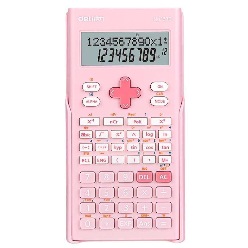 Deli 1700 calculadora científica portátil lindo estudiante de secundaria aprendizaje examen función calculadora