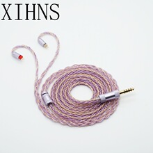 XINHS8芯纯银银箔丝混合耳机HIFI升级线QDCmmcxie900低损耗传输