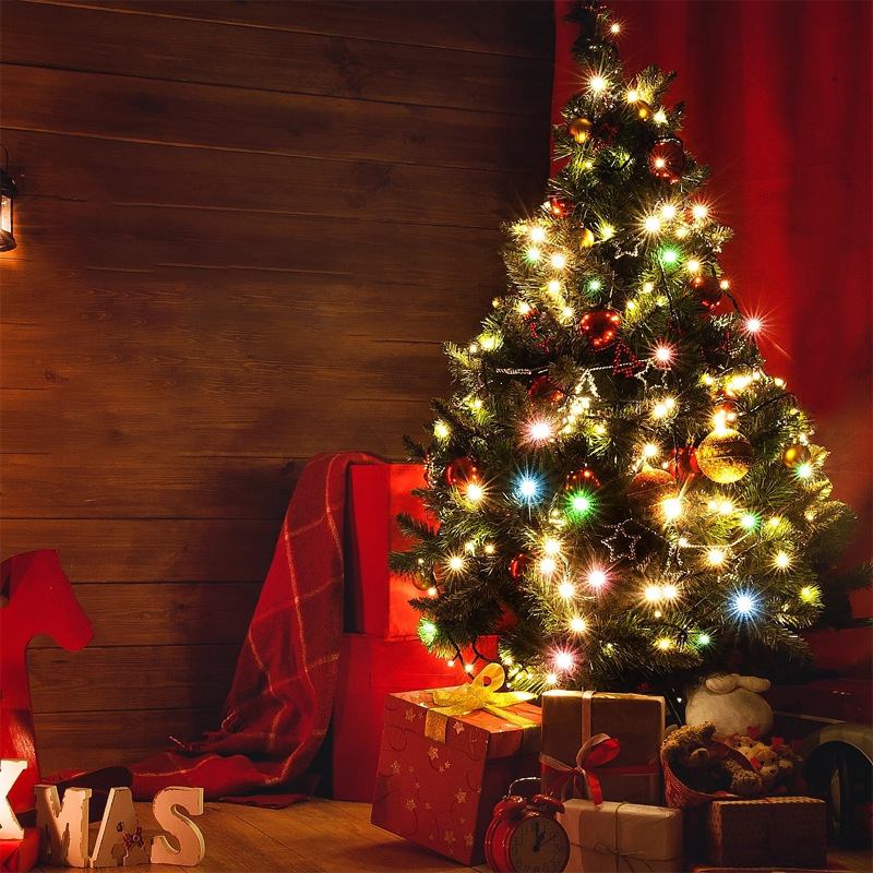 Lámpara de fuegos artificiales LED árbol de Navidad controlado remoto alambre verde de cobre lámpara de cadena de estrellas de lámpara de jardín verde de hiedra lámpara decorativa