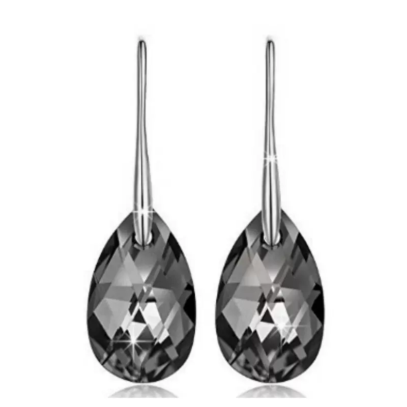 厂家直供进口奥地利水晶耳环 925纯银耳勾 水滴款水晶